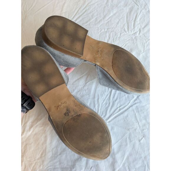 Qupid Womens Sz 10 Slip On Ballet Flats Pointed Toe Light Blue Gray Suede - Picture 6 of 6